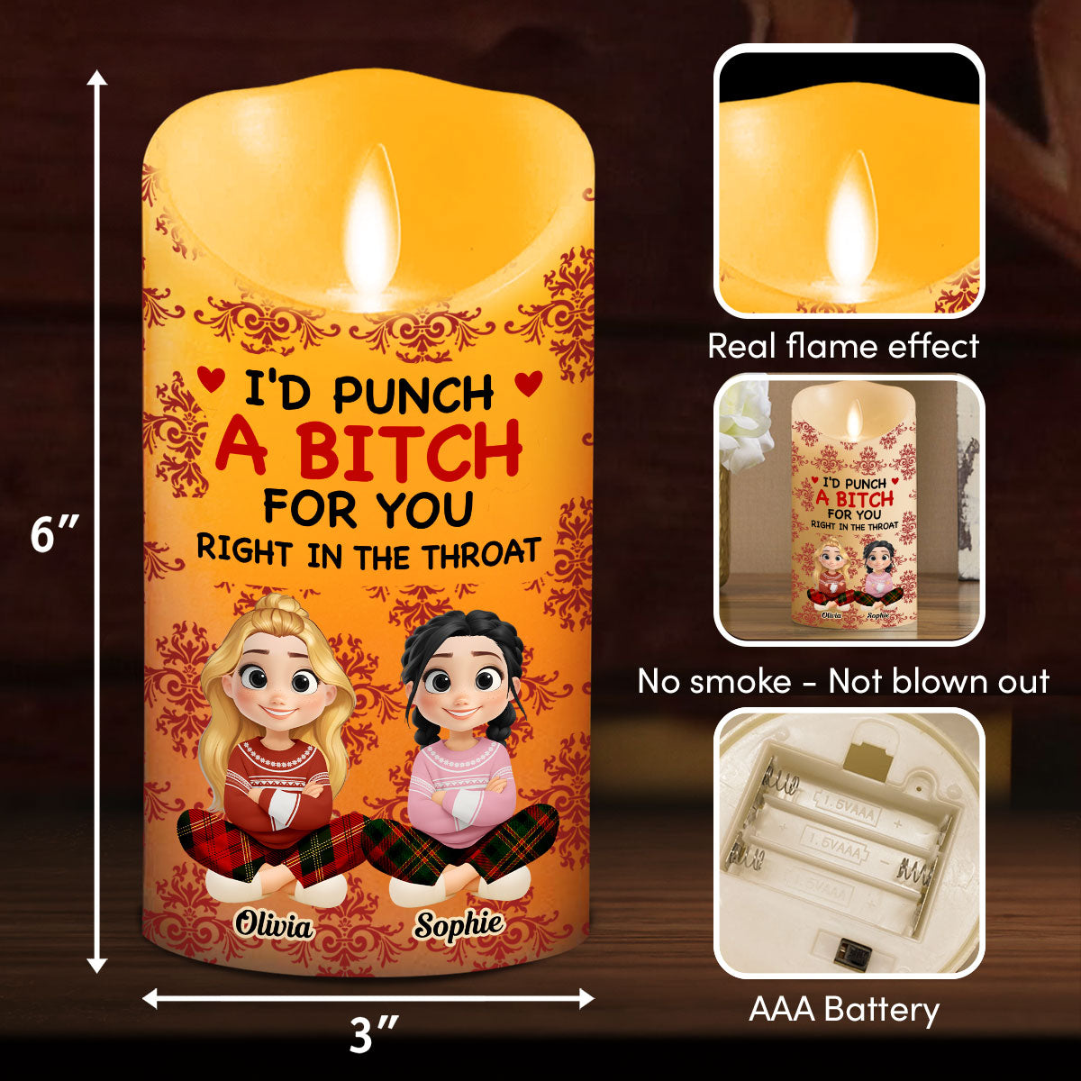Bestie With Christmas 2025 - Personalized LED Candle