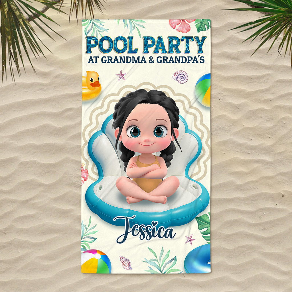 Better At Grandma Pool - Personalized Beach Towel