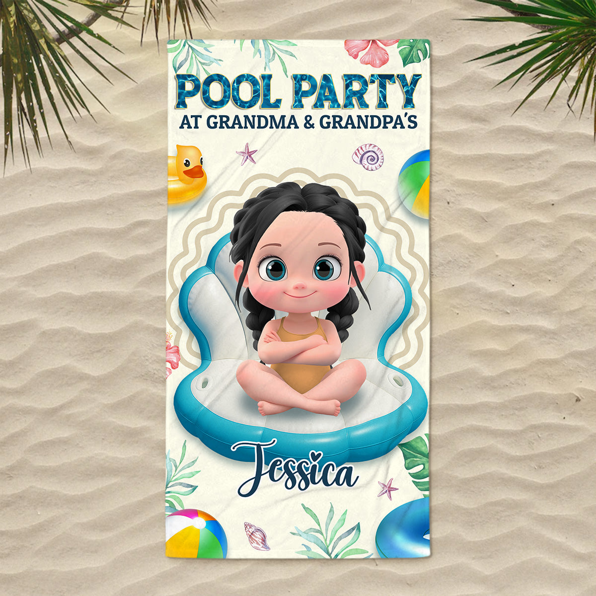 Better At Grandma Pool - Personalized Beach Towel