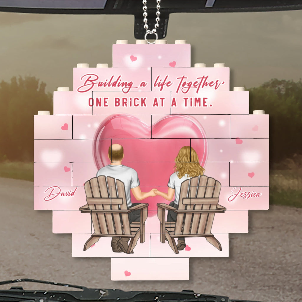 One Brick At A Time- Personalized Puzzle Car Ornament