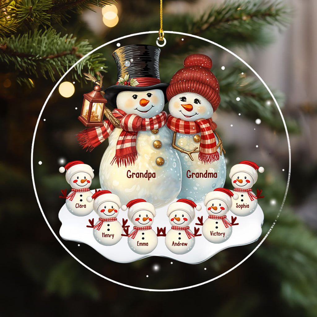 Custom Keepsake Christmas Ornament •  Grandparents With Grandkids - Personalized Acrylic Ornament