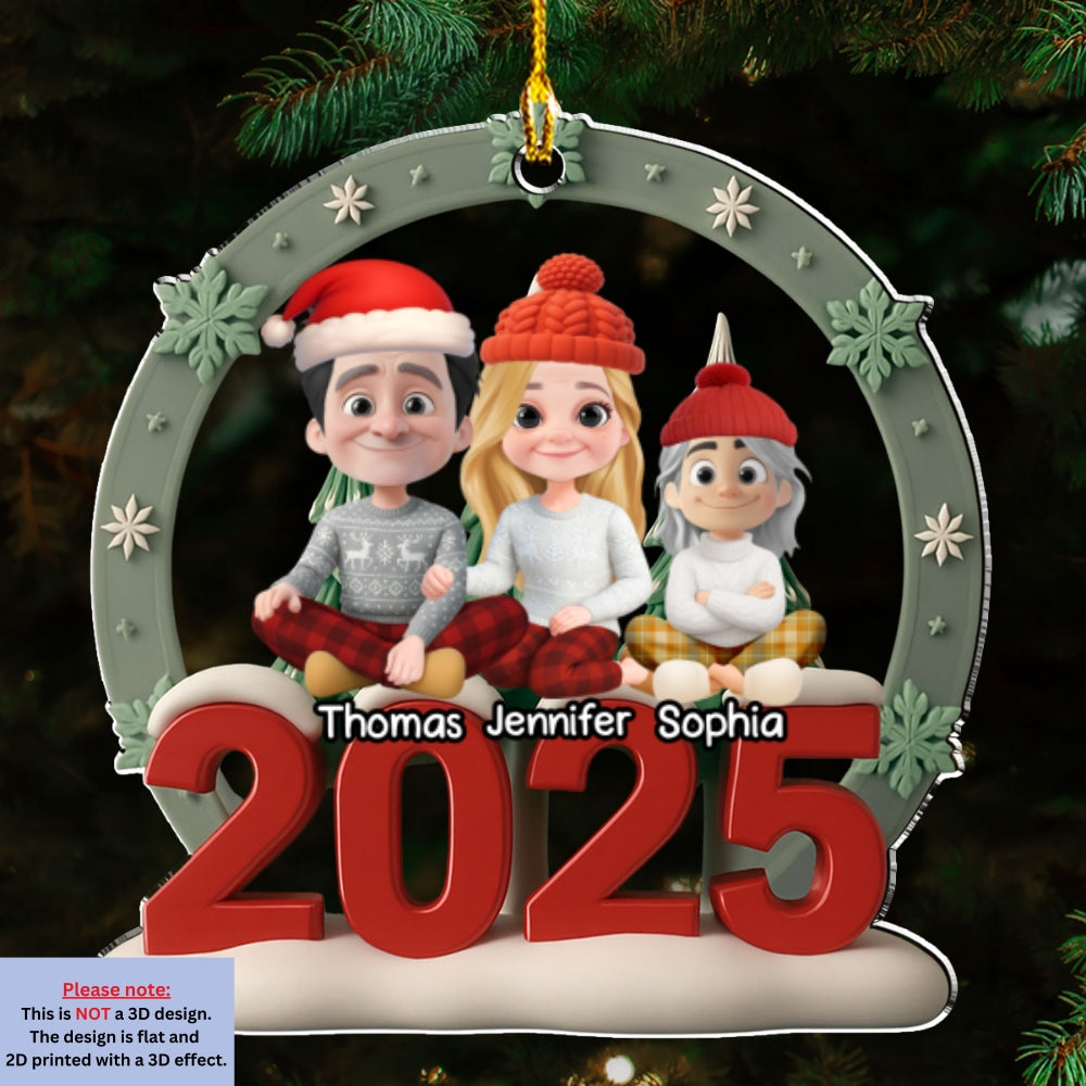 Custom Keepsake Christmas Ornament •  Under The Christmas Tree - Personalized 3D Effect Acrylic Ornament