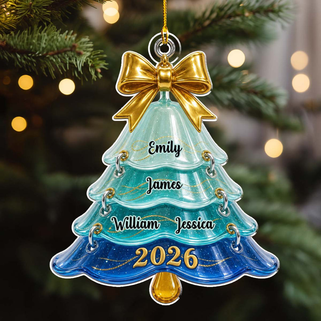 Custom Keepsake Christmas Ornament •  Family Christmas Tree - Personalized Acrylic Ornament