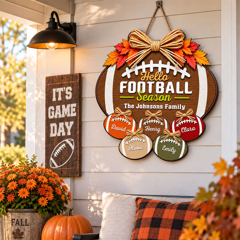 Football Season Starts At Home - Personalized Wood Sign