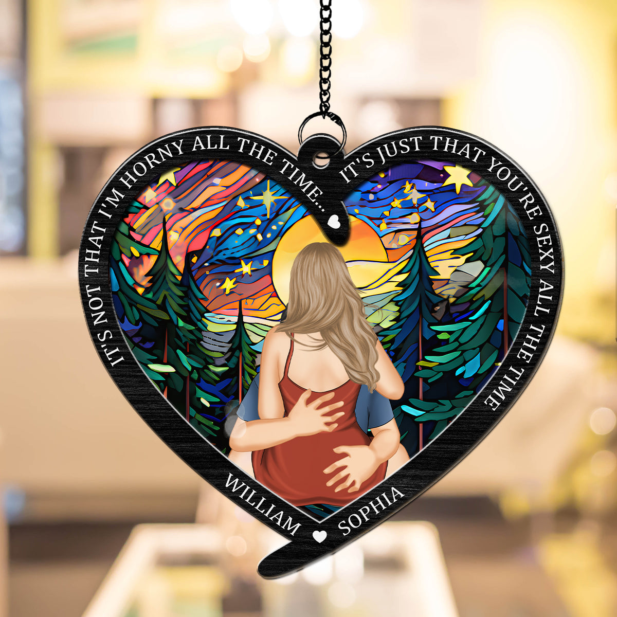 Custom Couple Hanging Decor, Anniversary Valentine's Day Gifts • You Are Sexy All The Time - Personalized Suncatcher