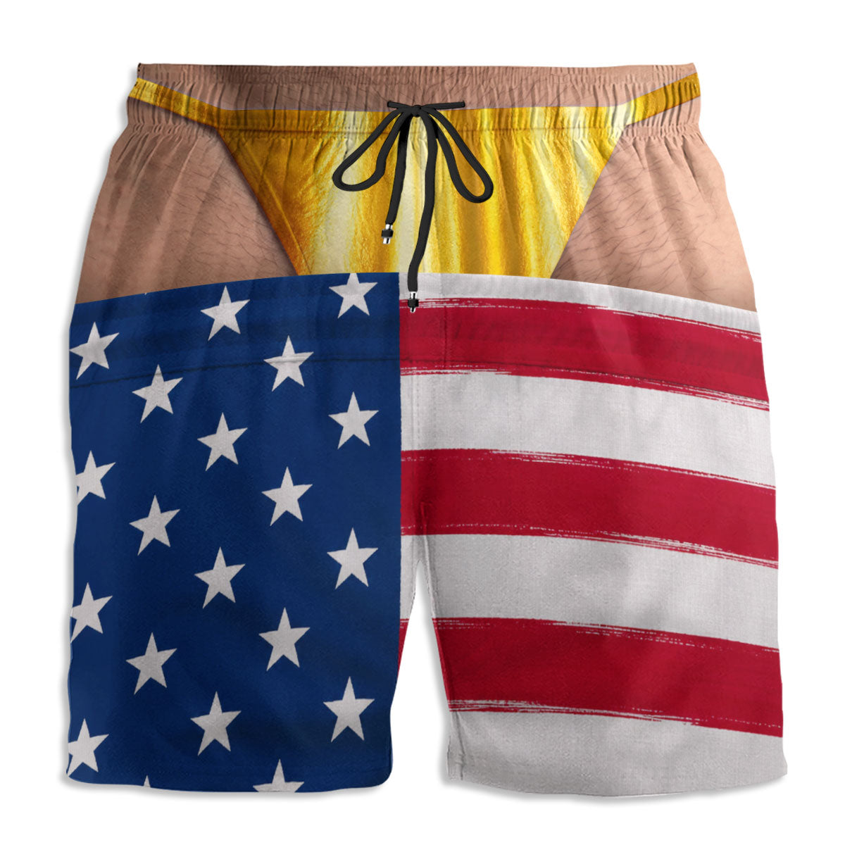 Custom Funny Hairy Man Swim Trunks, Birthday Summer Gift • Comedy Legends - Personalized Beach Shorts