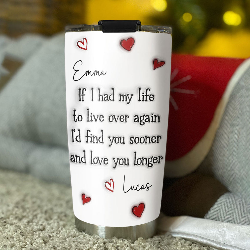 Custom Christmas Anniversary Gifts For Wife • Love You Longer - Personalized 3D Inflated Effect Tumbler