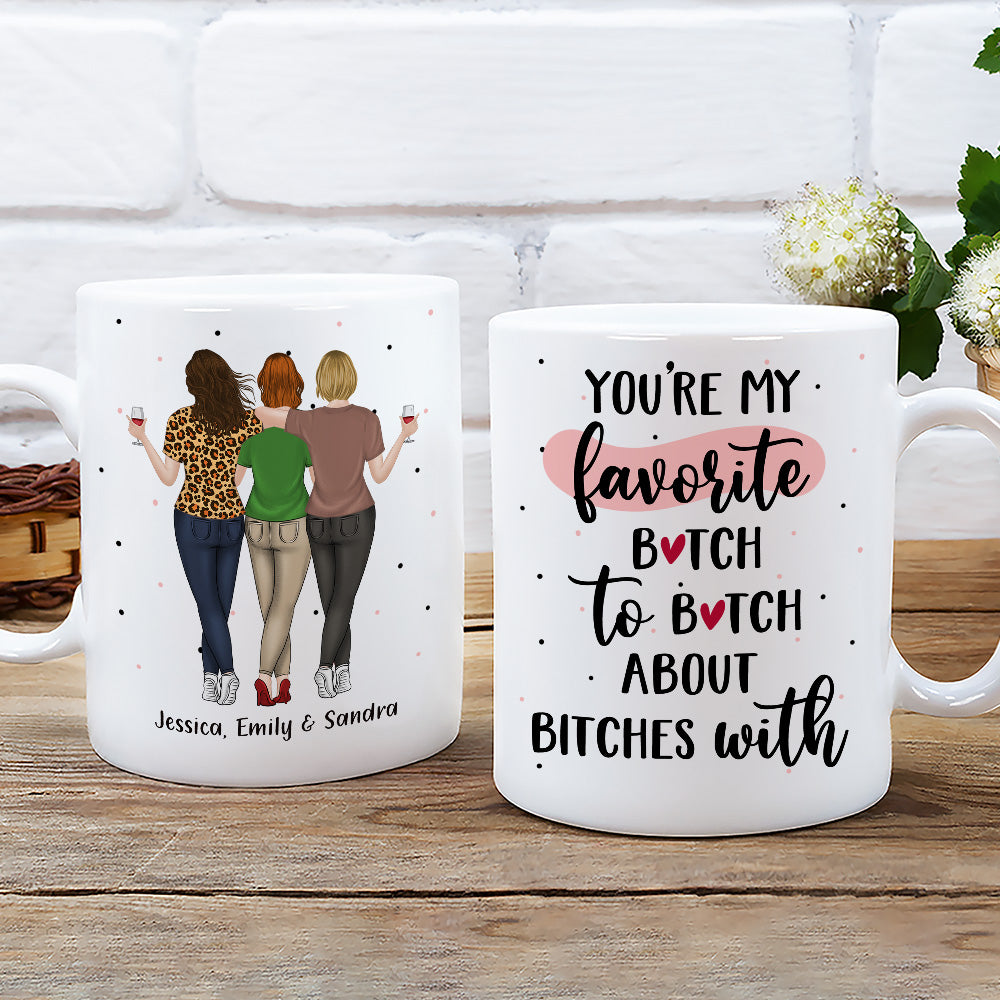 Custom Best Friend, Christmas & Birthday Friendship Keepsake Gift • Best Besties - Personalized Coffee Mug