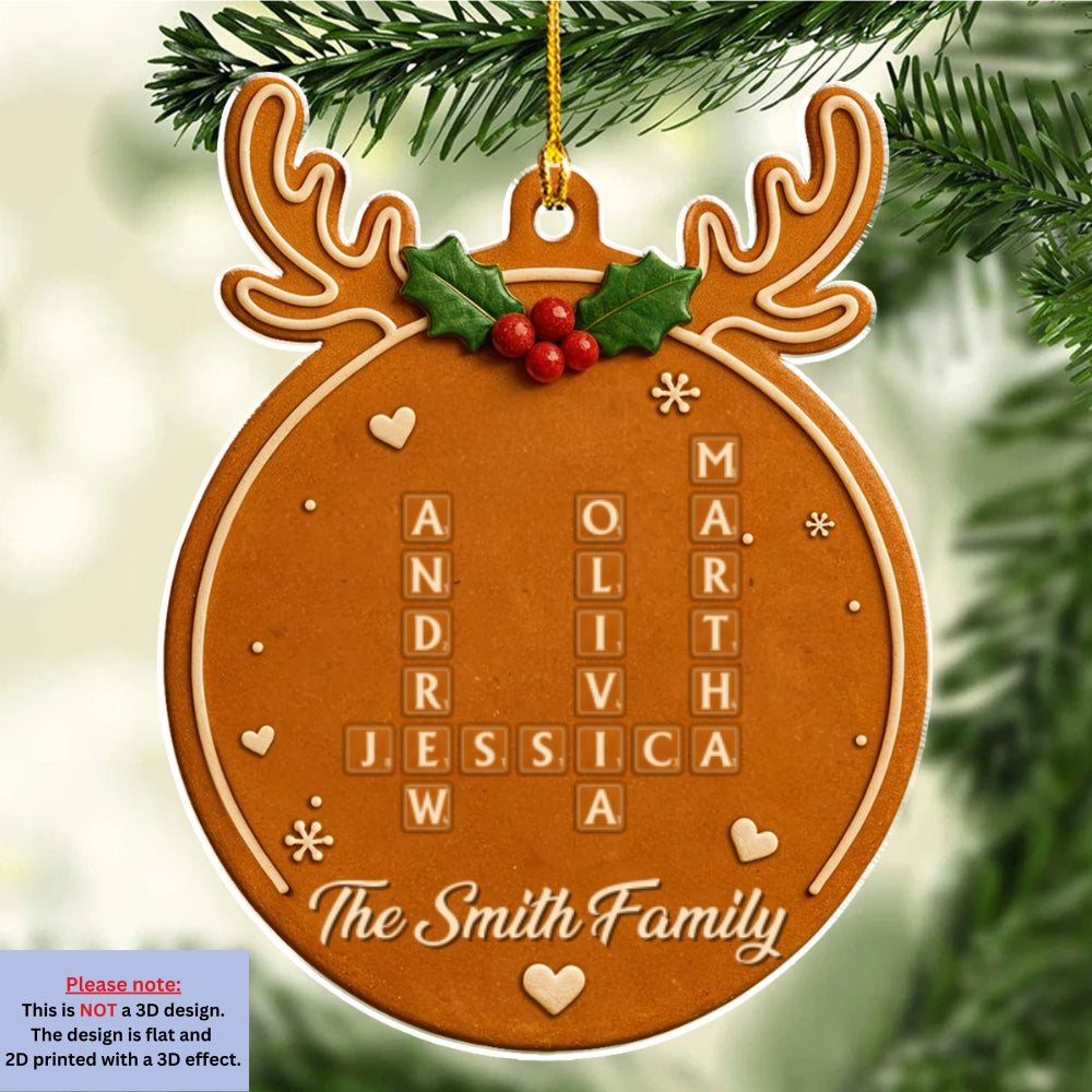Custom Family Ornament, Christmas Gift for Family Members •  Ginger Bread - Personalized Acrylic Ornament