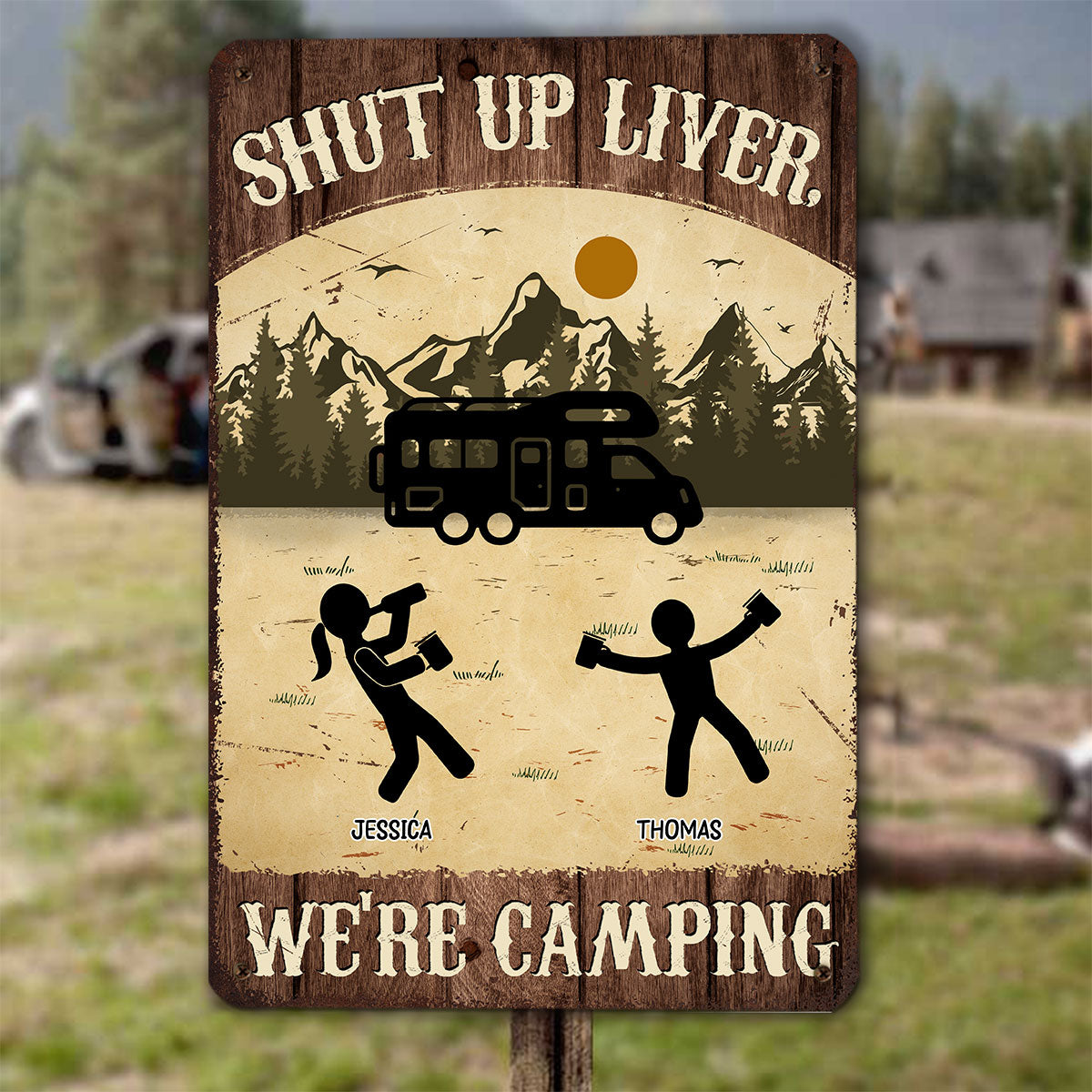 Custom Home & Wall Decor, Birthday & Christmas Gift • Campfire Lit Liver Not Ready - Personalized Metal Sign