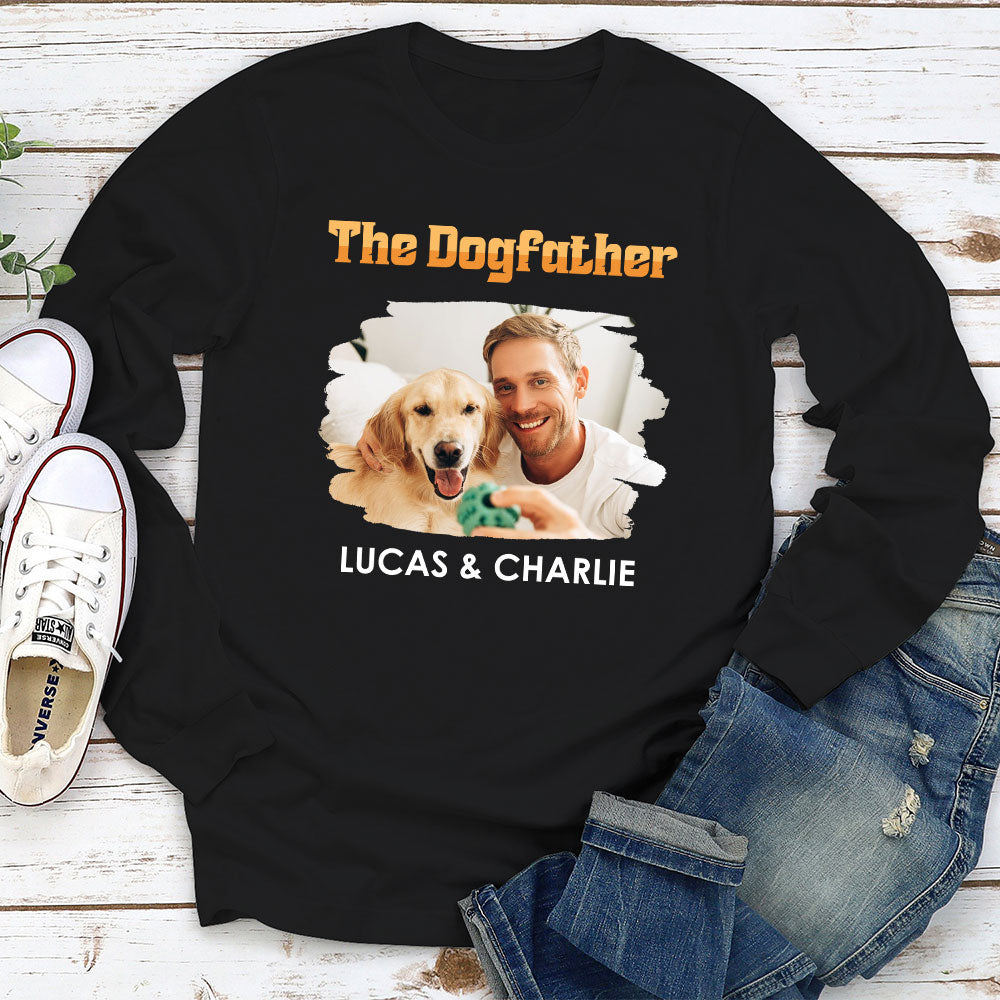 Custom Photo Christmas & Birthday Keepsake Gift • The Dogfather Retro Photo - Personalized Shirt