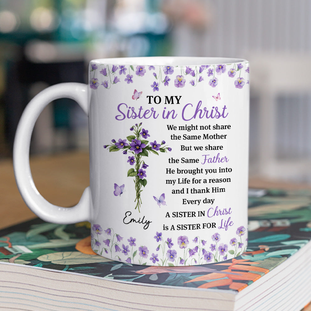 Custom Christmas & Birthday Gift For Sister • Blessed With A Sister In Christ - Personalized Coffee Mug