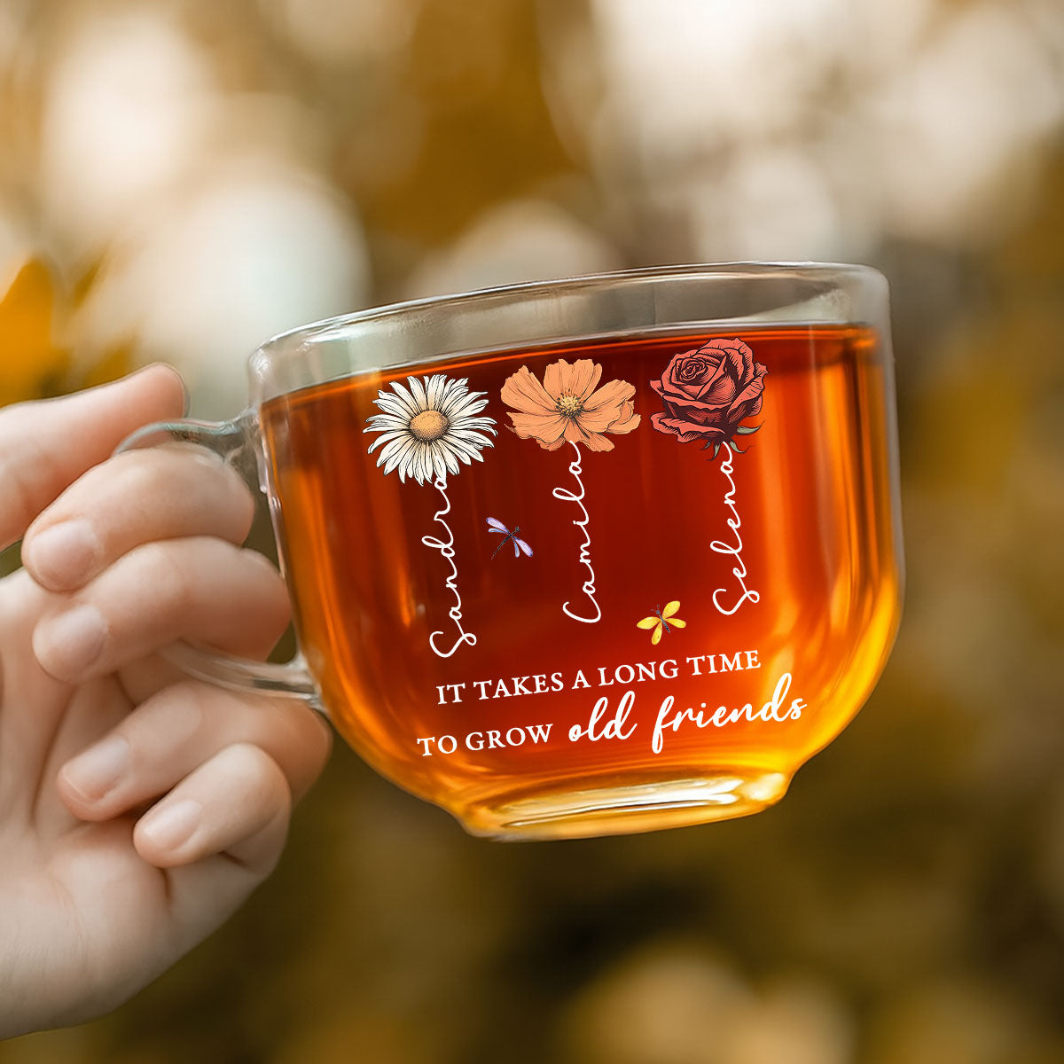 It Takes A Long Time - Personalized Glass Tea Cup