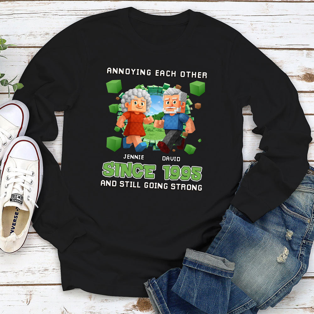 Custom Christmas Anniversary Keepsake Gifts For Husband • Couple Pixel - Personalized Shirt