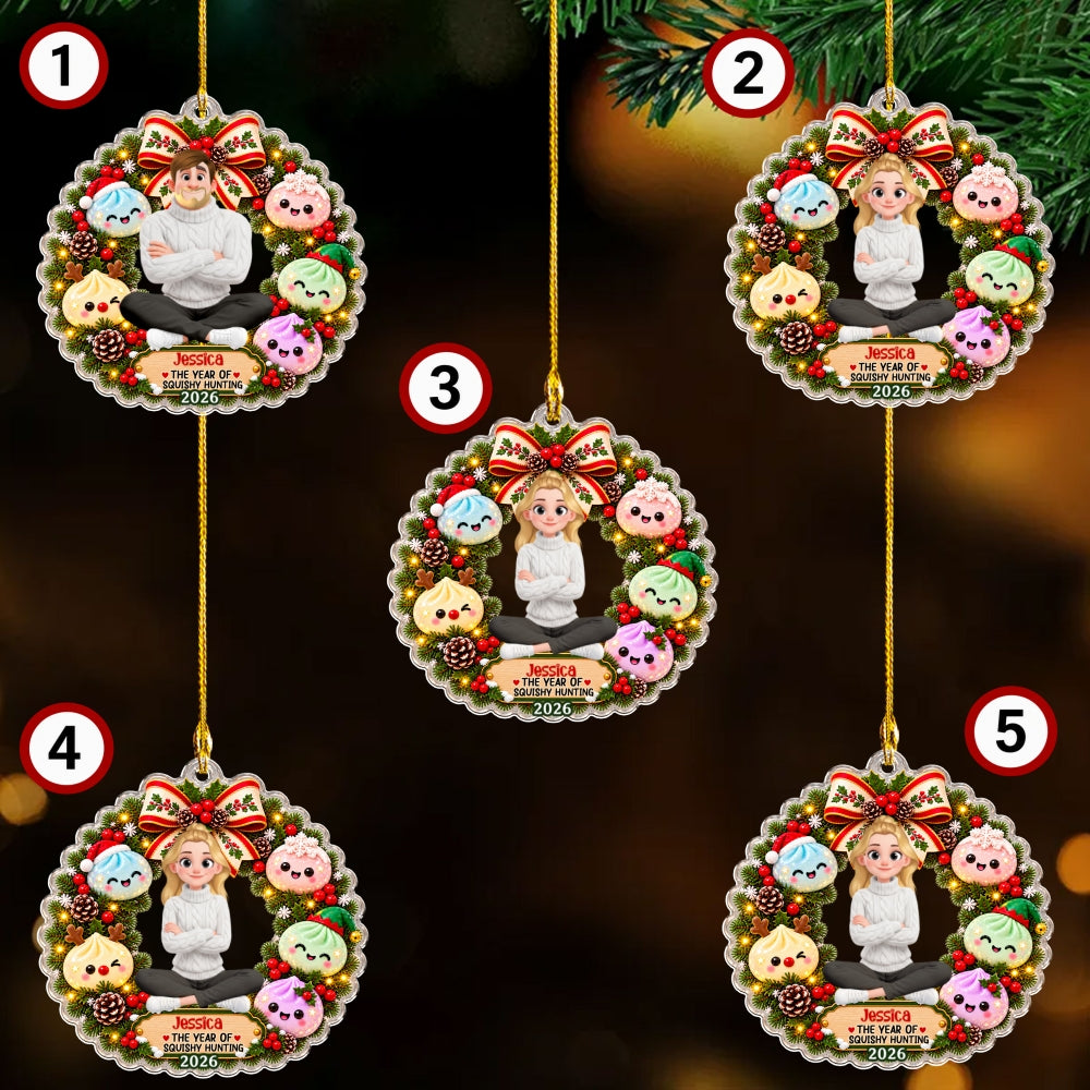 Custom Family Ornament, Christmas Gift for Family Members •  Cute Dumpling For Christmas - Personalized Acrylic Ornament