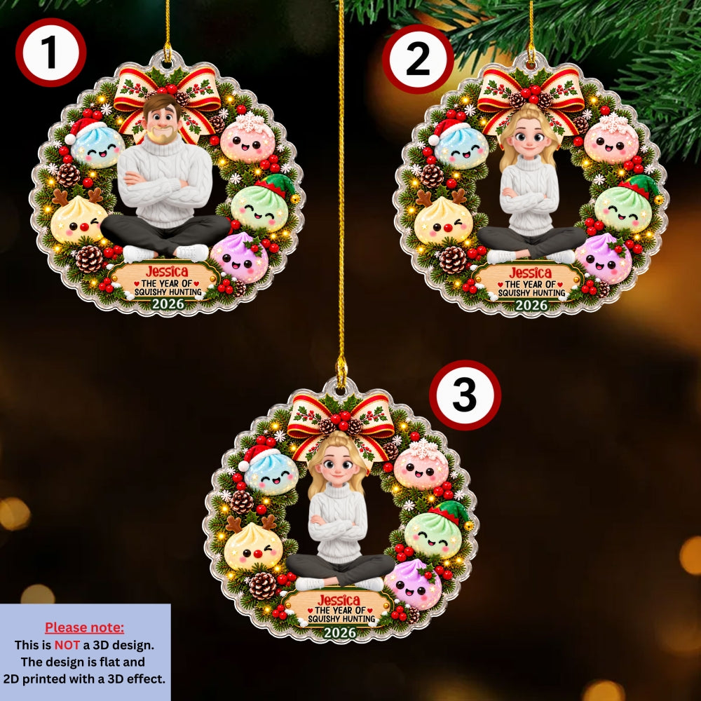 Custom Family Ornament, Christmas Gift for Family Members •  Cute Dumpling For Christmas - Personalized Acrylic Ornament