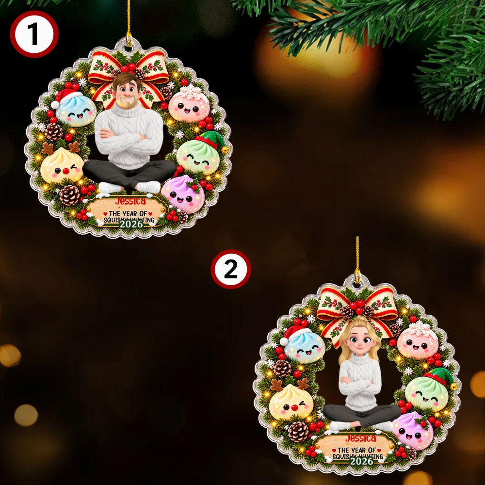 Custom Family Ornament, Christmas Gift for Family Members •  Cute Dumpling For Christmas - Personalized Acrylic Ornament