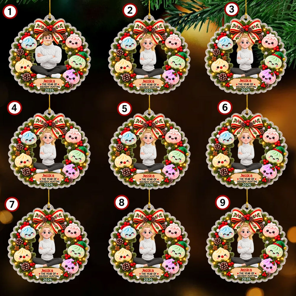 Custom Family Ornament, Christmas Gift for Family Members •  Cute Dumpling For Christmas - Personalized Acrylic Ornament