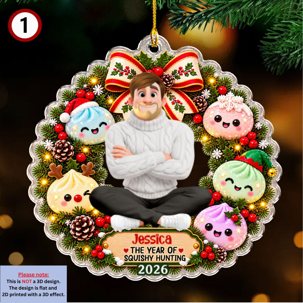 Custom Family Ornament, Christmas Gift for Family Members •  Cute Dumpling For Christmas - Personalized Acrylic Ornament