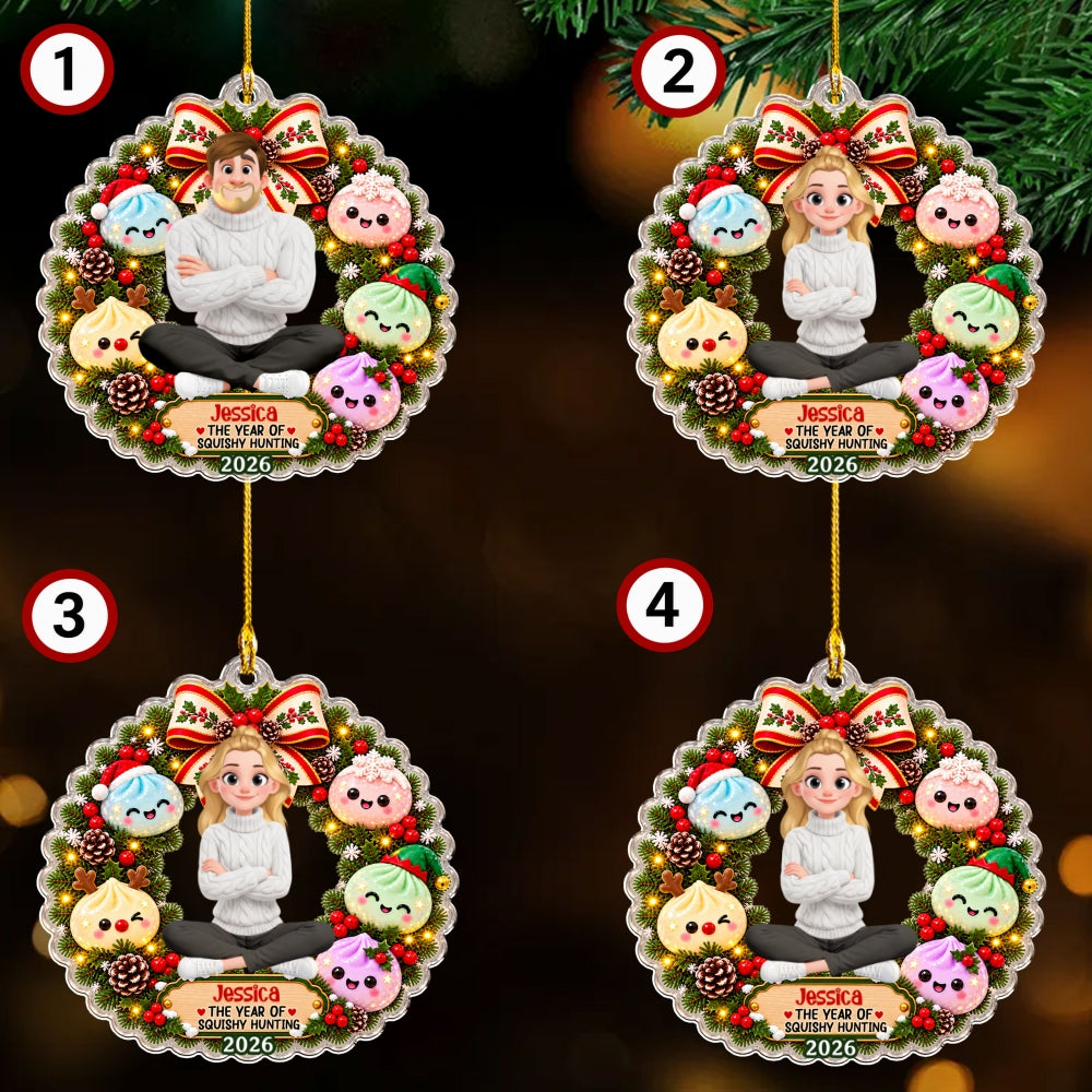 Custom Family Ornament, Christmas Gift for Family Members •  Cute Dumpling For Christmas - Personalized Acrylic Ornament