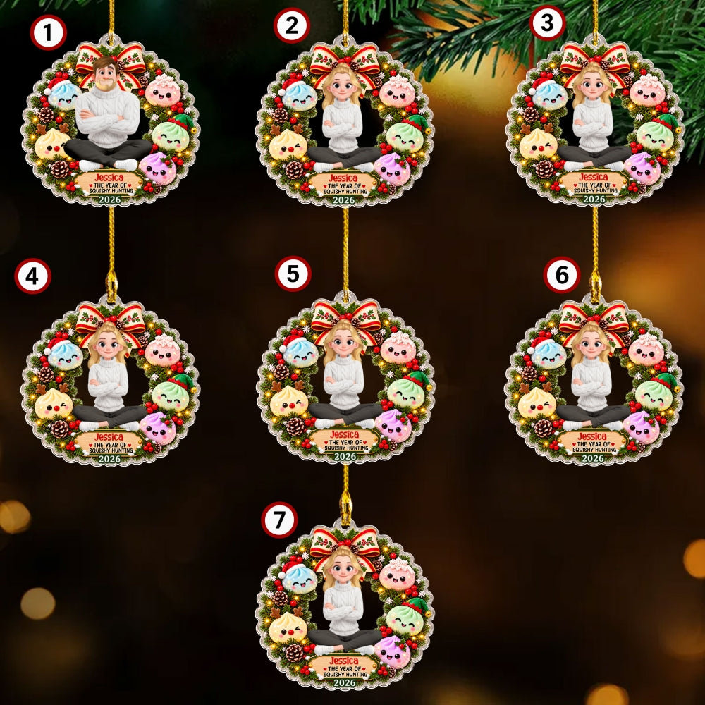 Custom Family Ornament, Christmas Gift for Family Members •  Cute Dumpling For Christmas - Personalized Acrylic Ornament
