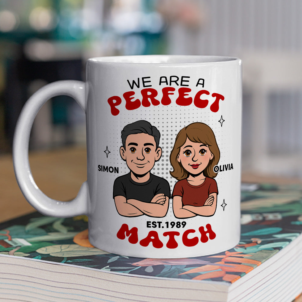 Custom Anniversary Keepsake Gifts For Couple • Perfect Match - Personalized Coffee Mug