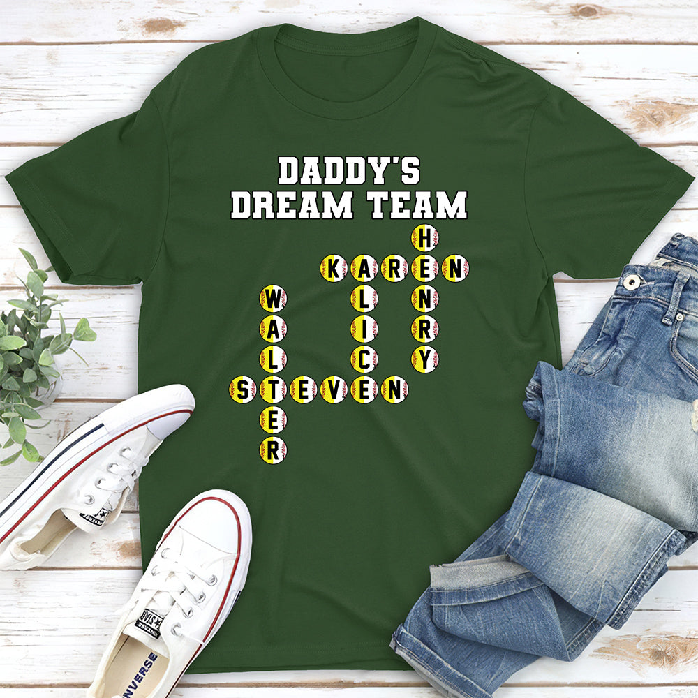 Custom Father's Day, Special Gift for Dad & Grandpa • Daddy Dream Team - Personalized Shirt