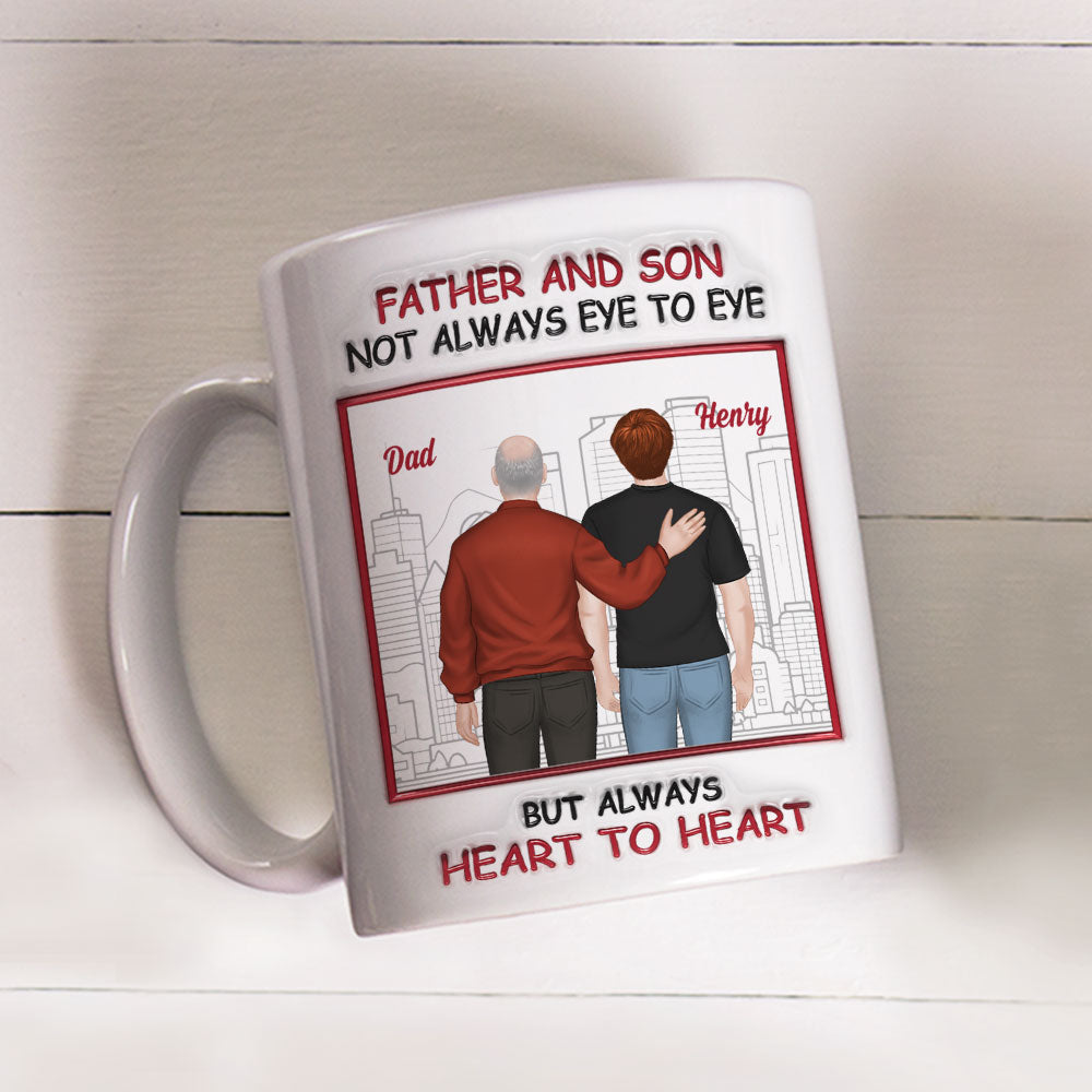 Custom Christmas & Birthday Gift for Son • Our Hearts Beat In Harmony - Personalized 3D Inflated Effect Mug