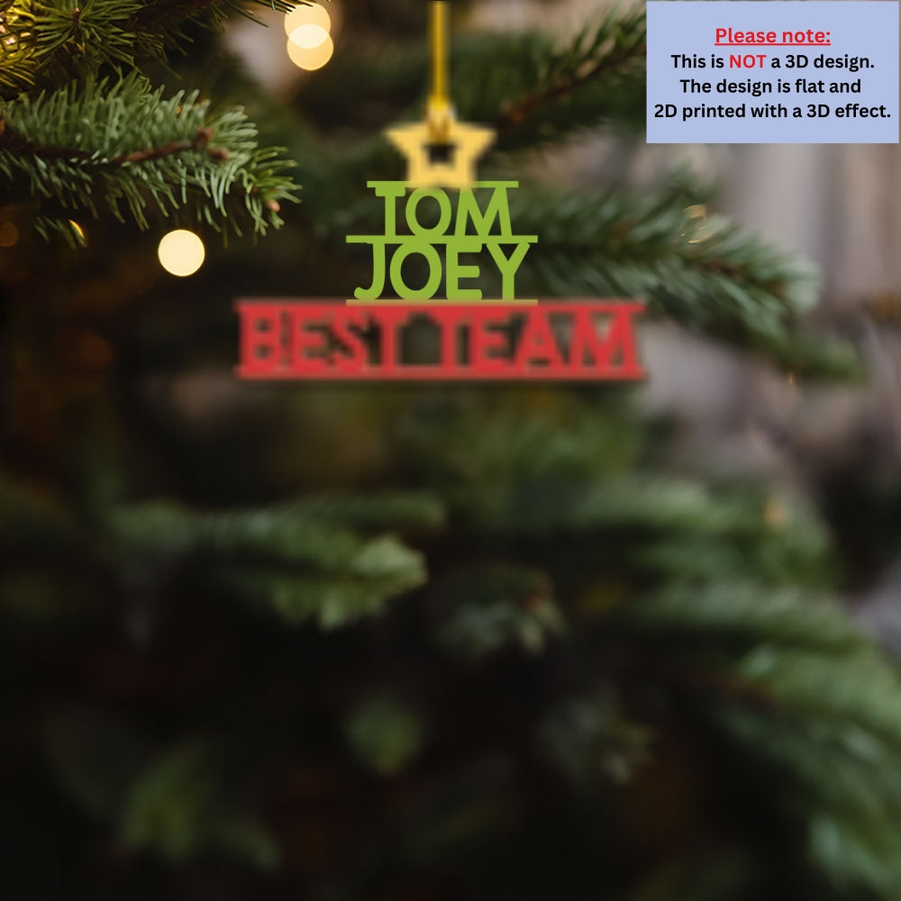 Custom Coworker Christmas Ornament, Team Appreciation Gift •  Best Team - Personalized Wood Ornament