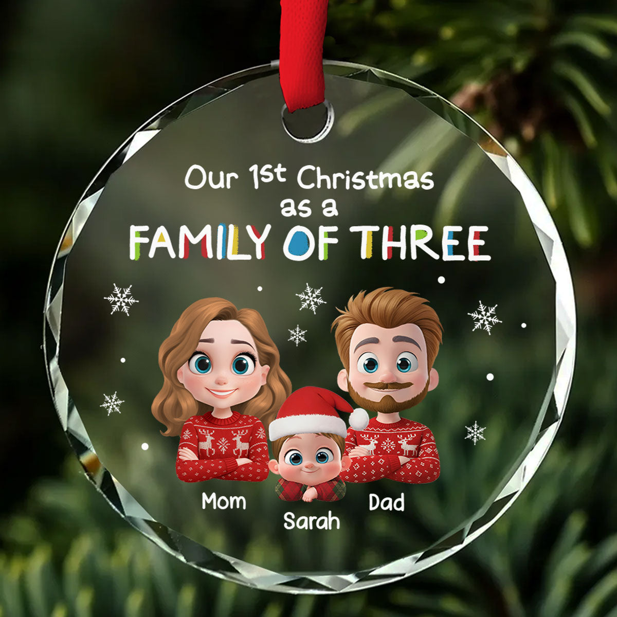 First Christmas With Baby - Personalized Glass Ornament
