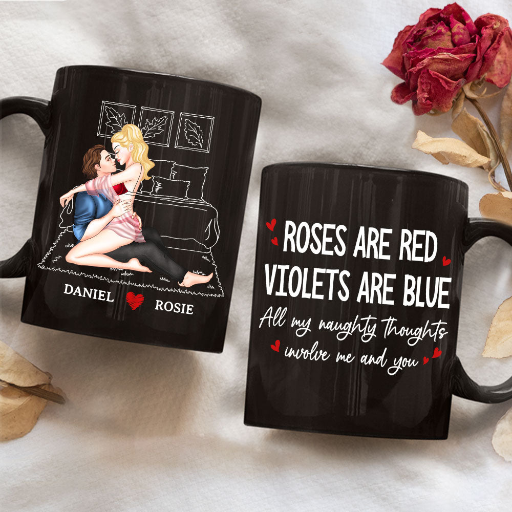 Custom Anniversary Keepsake Gifts For Couple • All My Naughty Thoughts - Personalized Coffee Mug
