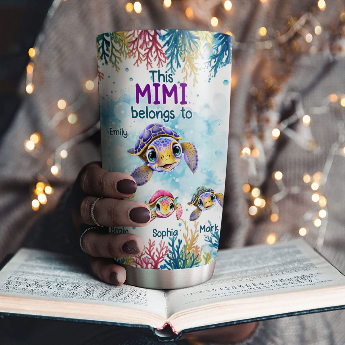 Custom Christmas Birthday Gifts For Grandma & Mom • This Grandma Belongs To Turtle Summer - Personalized Tumbler