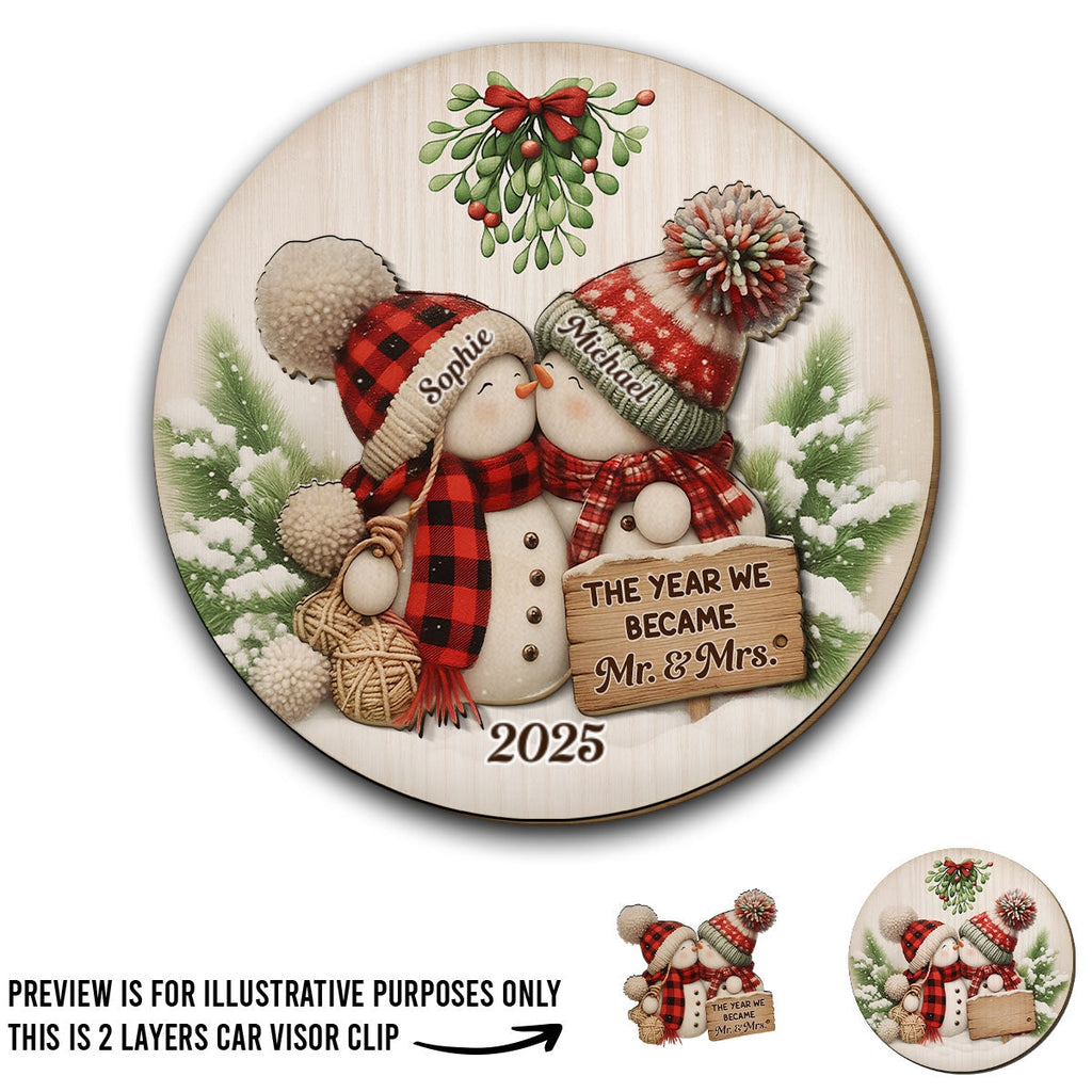 Merry And Bright Together - Personalized Car Visor Clip