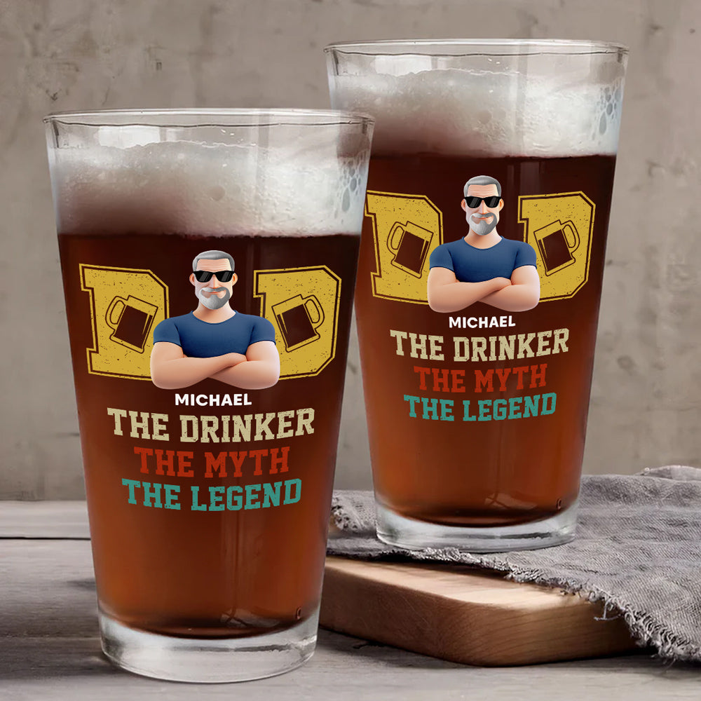 The Drinker The Myth The Legend - Personalized Beer Glass