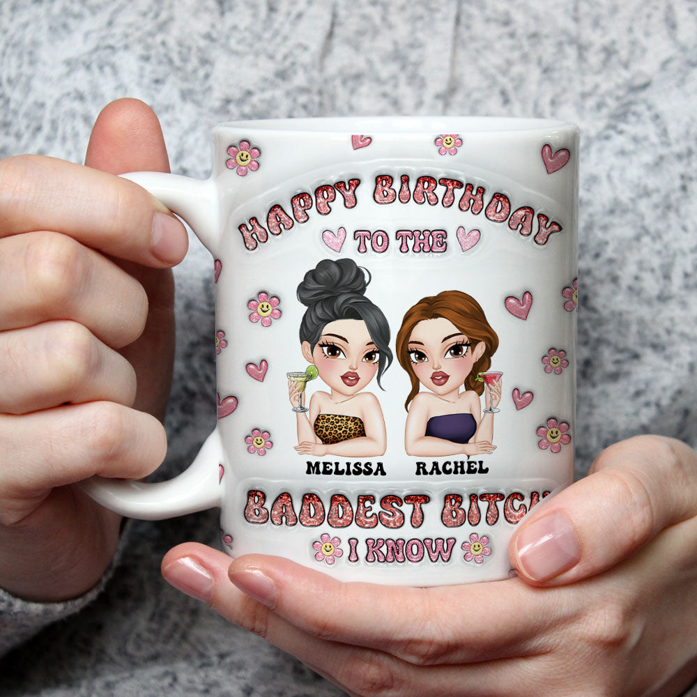 Custom Best Friend, Christmas & Birthday Friendship Keepsake Gift • Slaying Every Year- Personalized 3D Inflated Effect Mug