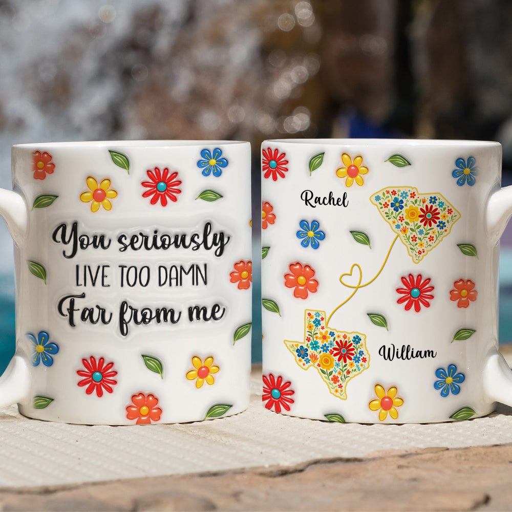 Custom Anniversary Keepsake Gifts For Couple • Can You Just Live Here - Personalized 3D Inflated Effect Mug