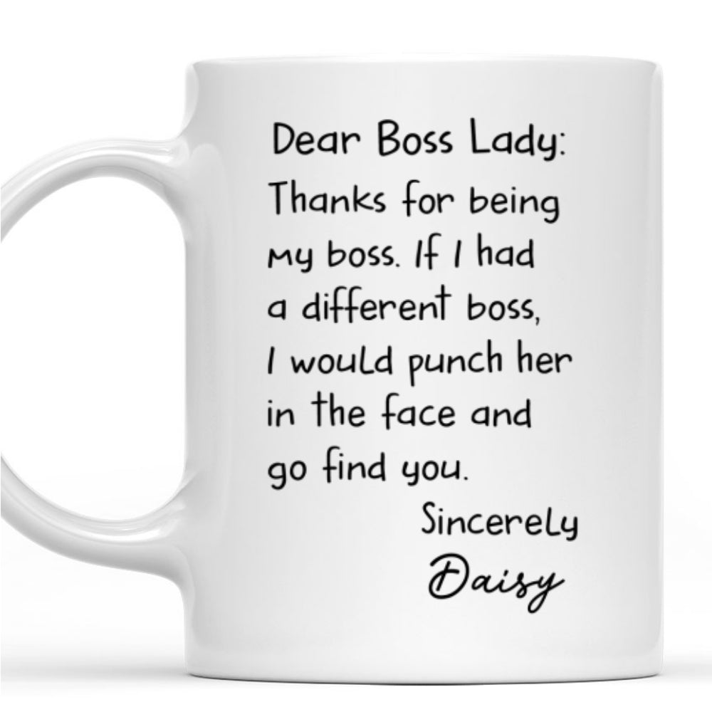 Custom Coworker, Christmas & Birthday Team Appreciation Gift • Boss Lady - Personalized Coffee Mug