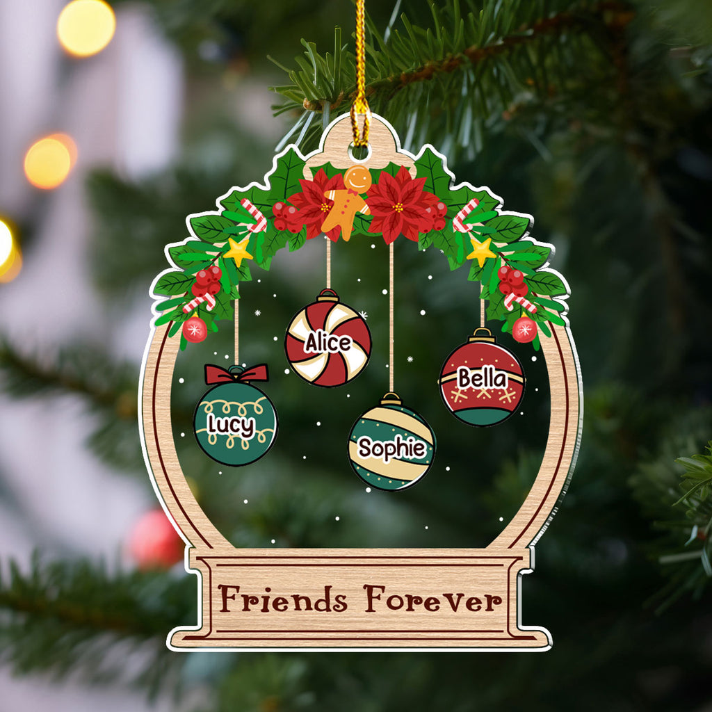 Custom Friendship Christmas Ornament, Best Friend Gift •  Friend Forever Merry Christmas - Personalized Acrylic Ornament