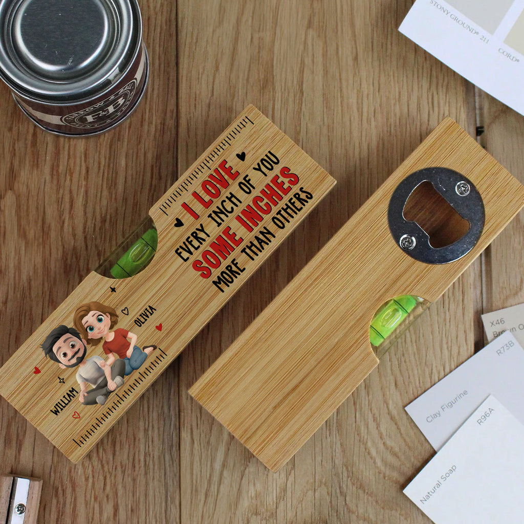 Love Every Inch Of You - Personalized Wooden Spirit Level Bottle Opener