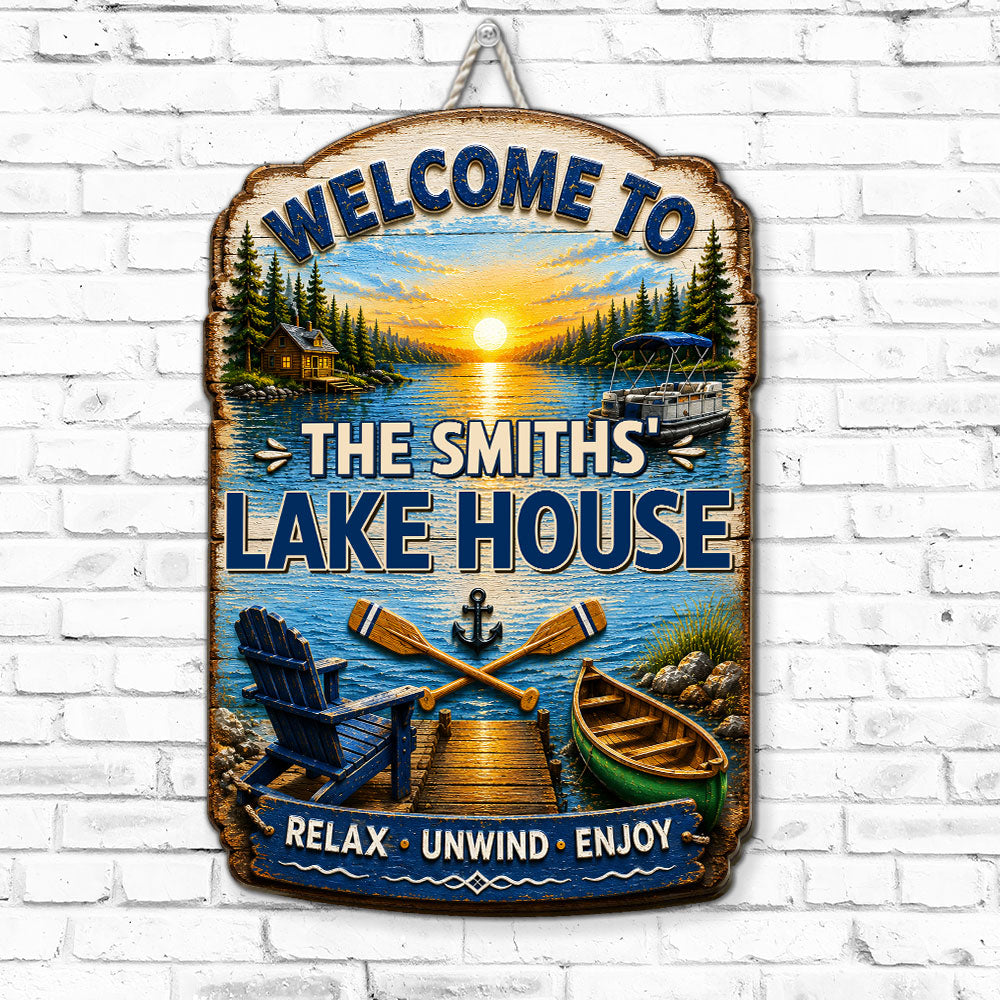 Custom Family Summer Backyard, Patio & Porch Decor • Relax And Unwind - Personalized Wood Sign