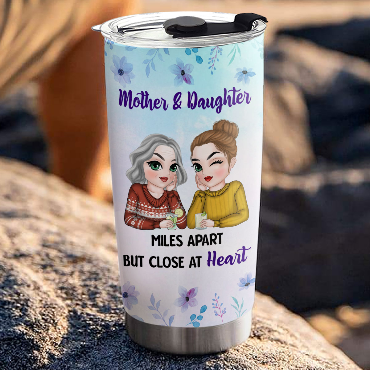 Custom Christmas Birthday Gifts For Mom • Never Apart Mom And Daughter - Personalized Tumbler