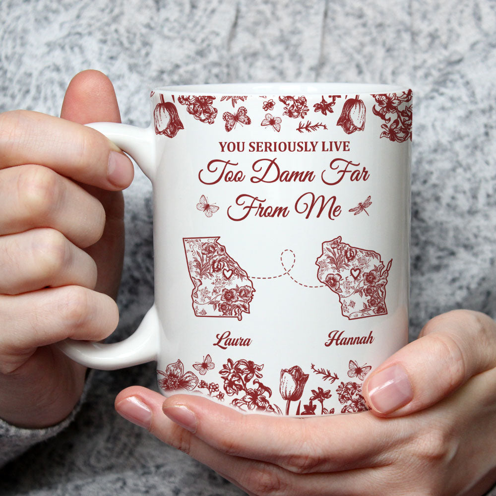 Custom Christmas & Birthday Keepsake Gift • Living Miles Away Is Rude - Personalized Coffee Mug