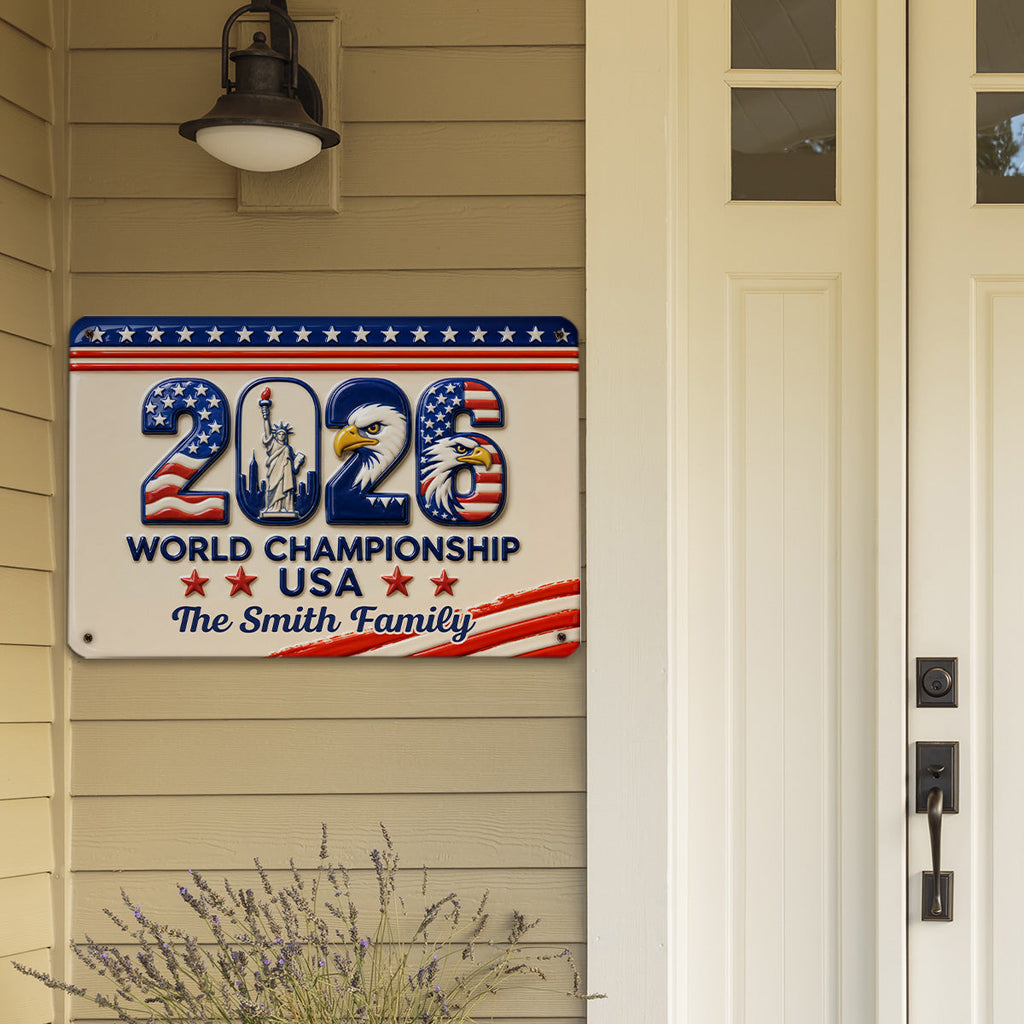 Custom 3D Home & Wall Decor, Birthday & Christmas Gift • World Championship - Personalized 3D Inflated Effect Metal Sign