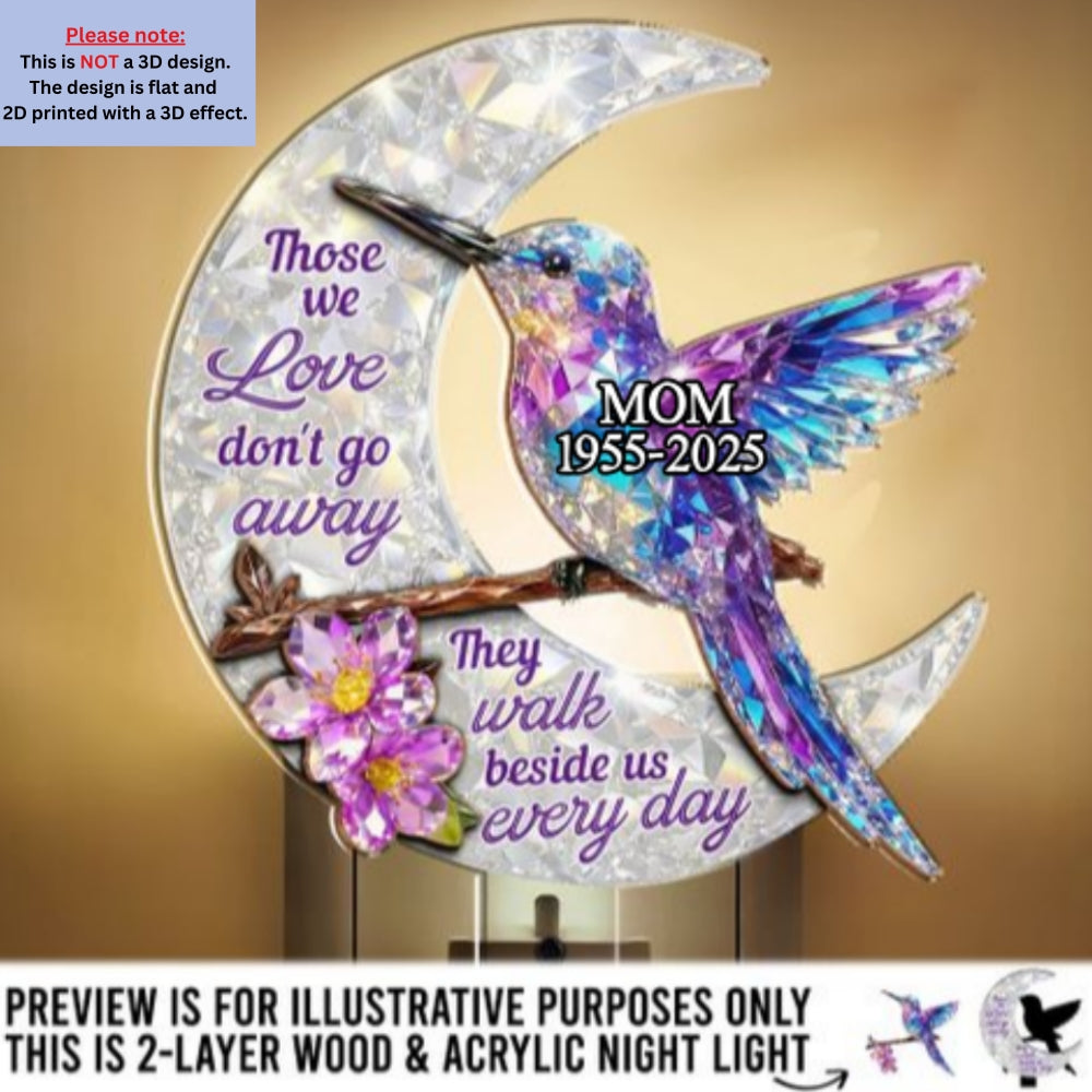 Custom Memorial Gift, Sympathy Keepsake For Loved Ones • They Never Go Away - Personalized 3D Effect Wood And Acrylic Night Light