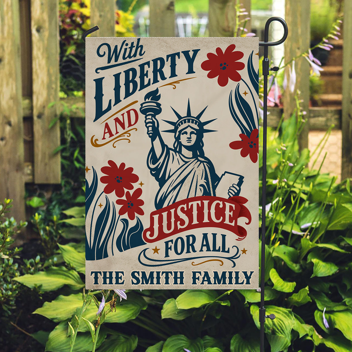 With Liberty For Us - Personalized Flag
