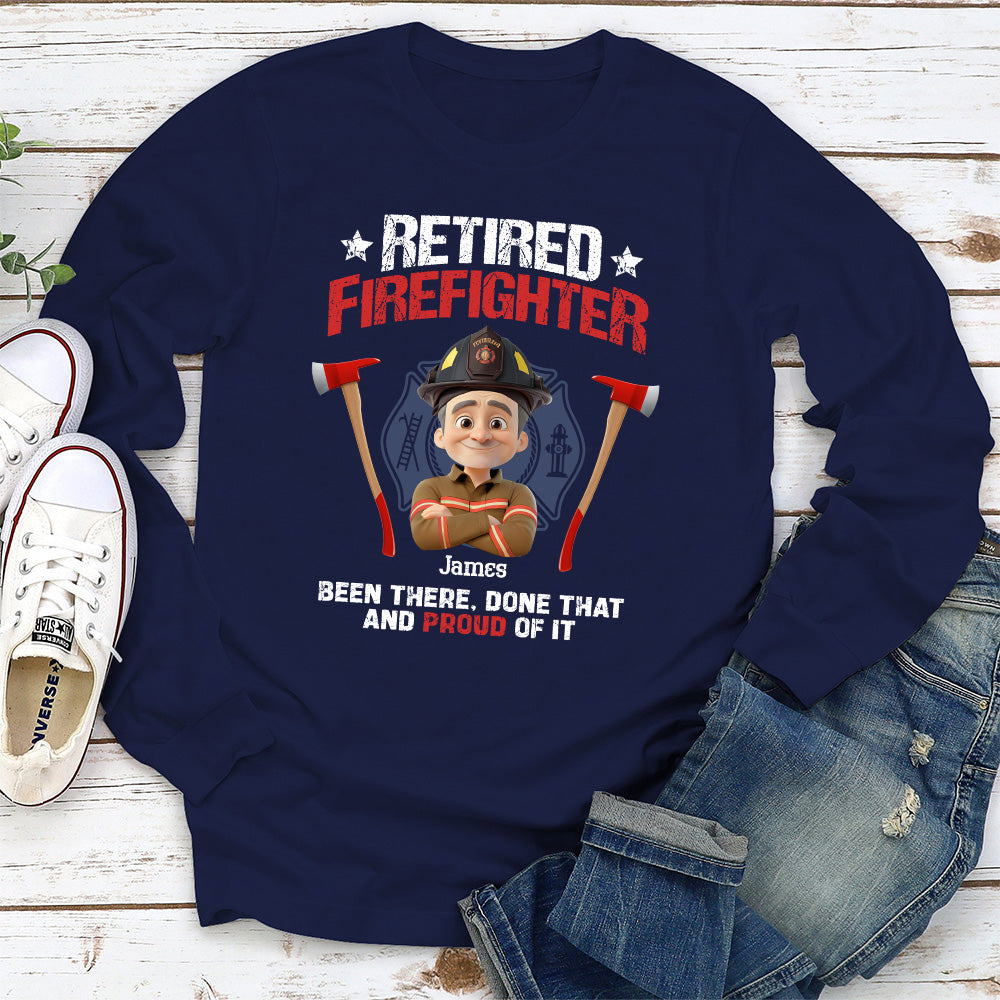 Custom Christmas & Birthday Gift for Dad, Grandpa • Retired Firefighter - Personalized Shirt