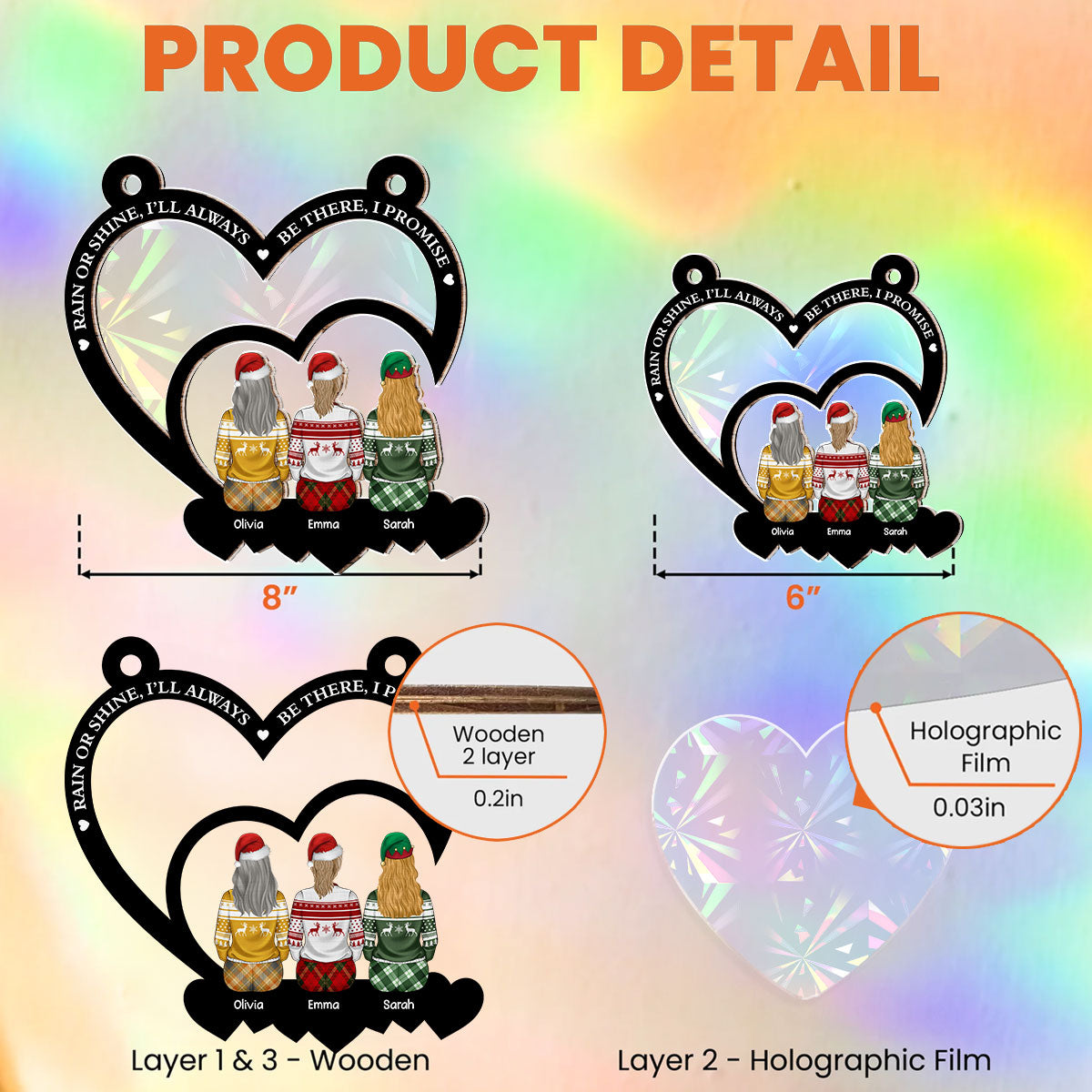 Custom Best Friend Hanging Decor, Friendship Birthday Gifts • Friends Are The Sunshine - Personalized Rainbow Suncatcher