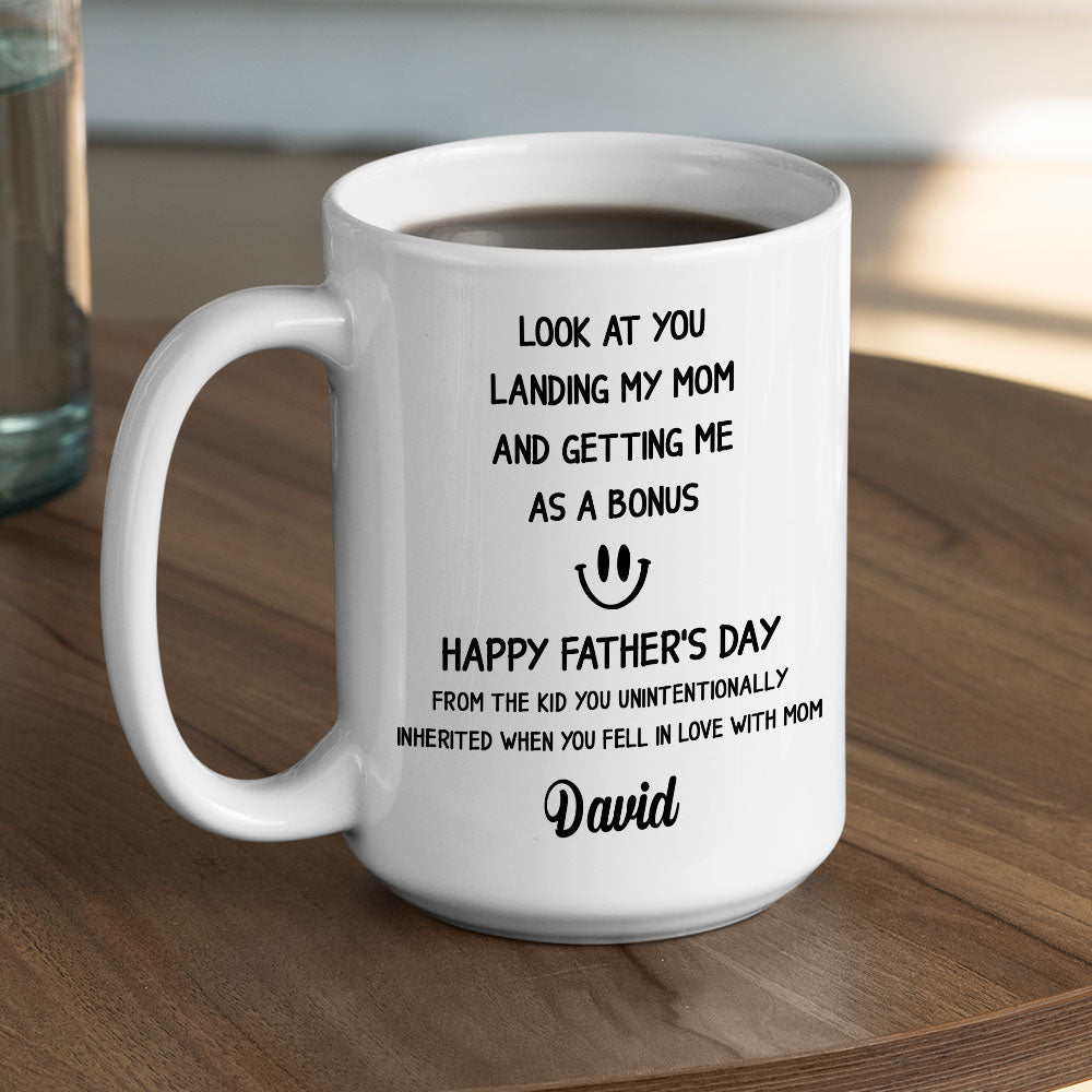 Custom Father's Day, Special Gift for Dad & Grandpa • Look At You - Personalized Coffee Mug
