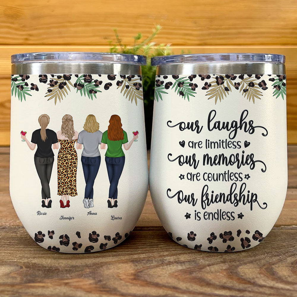 Custom Christmas Birthday Gifts For Best Friend • You Make Me Laugh Everyday - Personalized 3D Inflated Effect Wine Tumbler