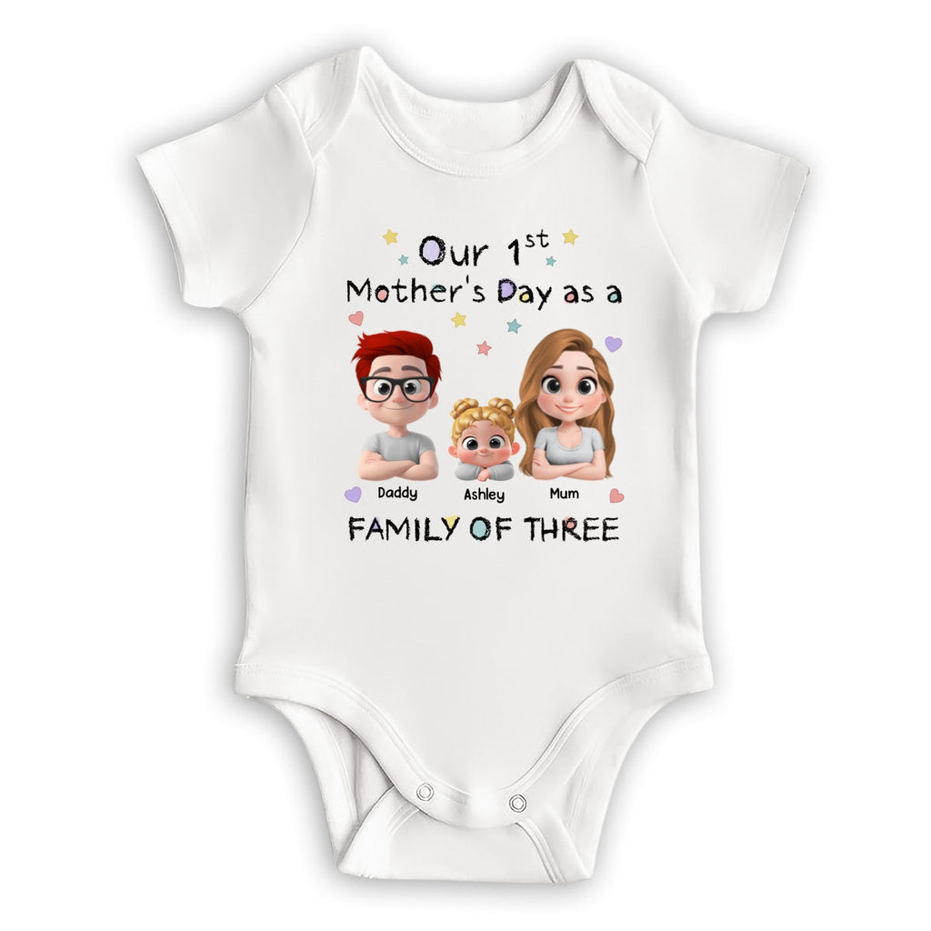 A Family Of Three - Personalized Baby Onesie